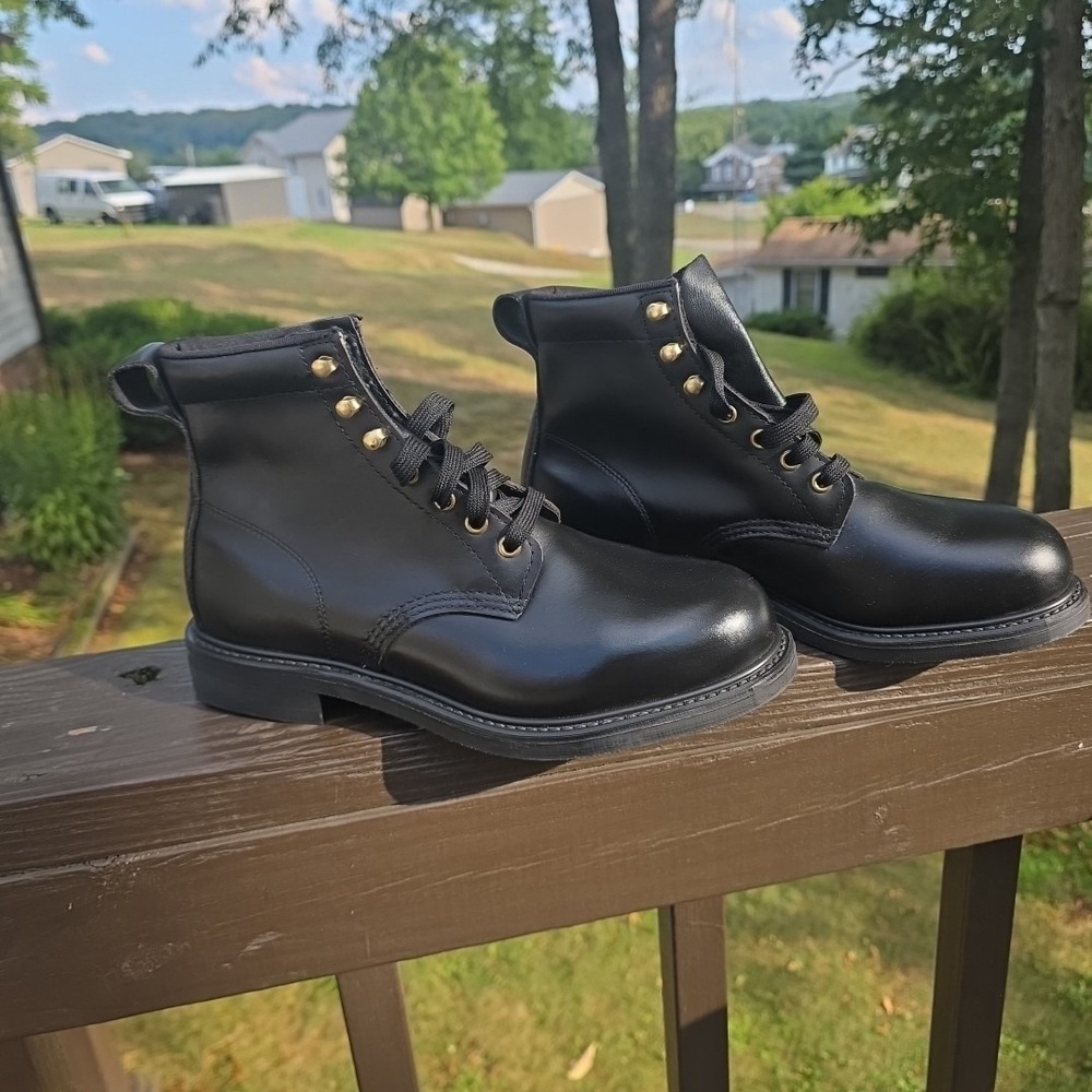 Work American Mason Leather Men's 6.5 Steel Toe Vibram Sole Weather Welt...